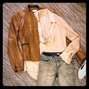 June Western Leather Jacket Small!